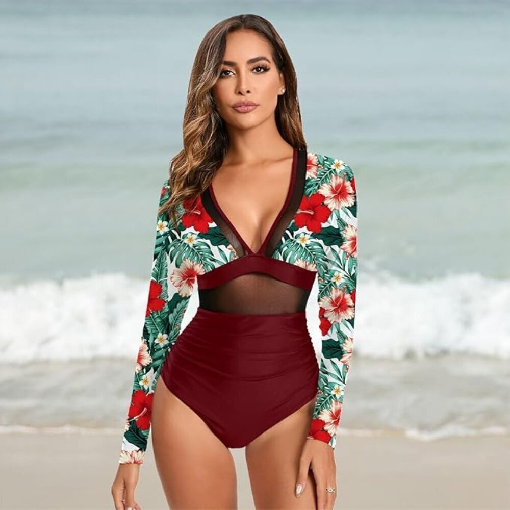 One Piece Bathing Suit UV Protection Surfing